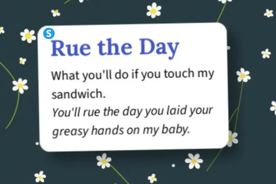 Rue the day meaning