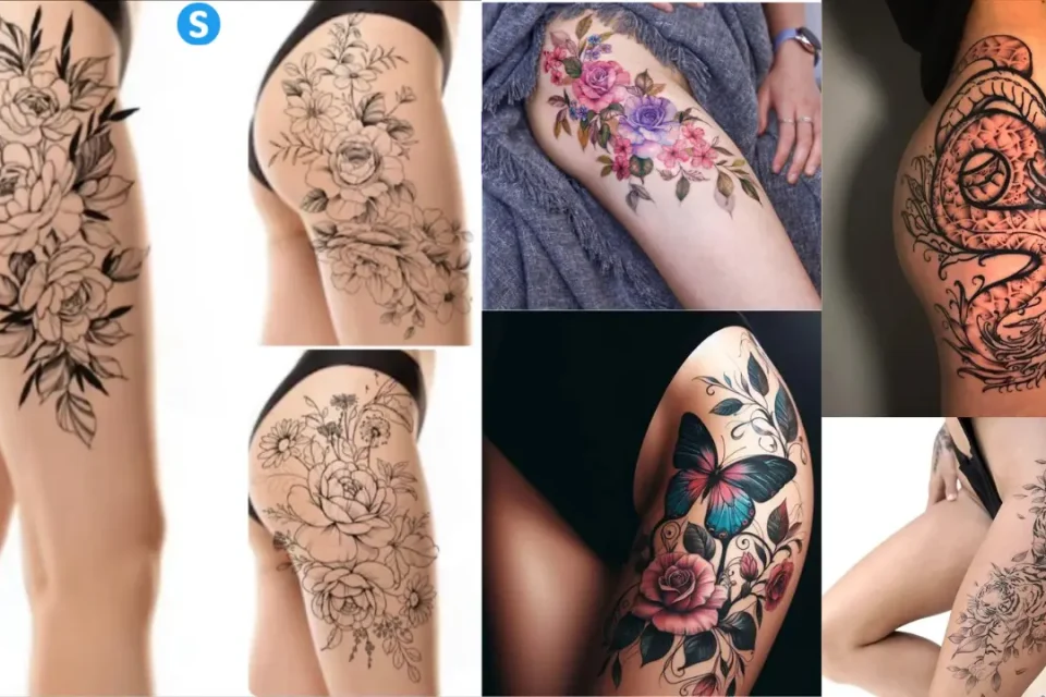 meaningful side thigh tattoos